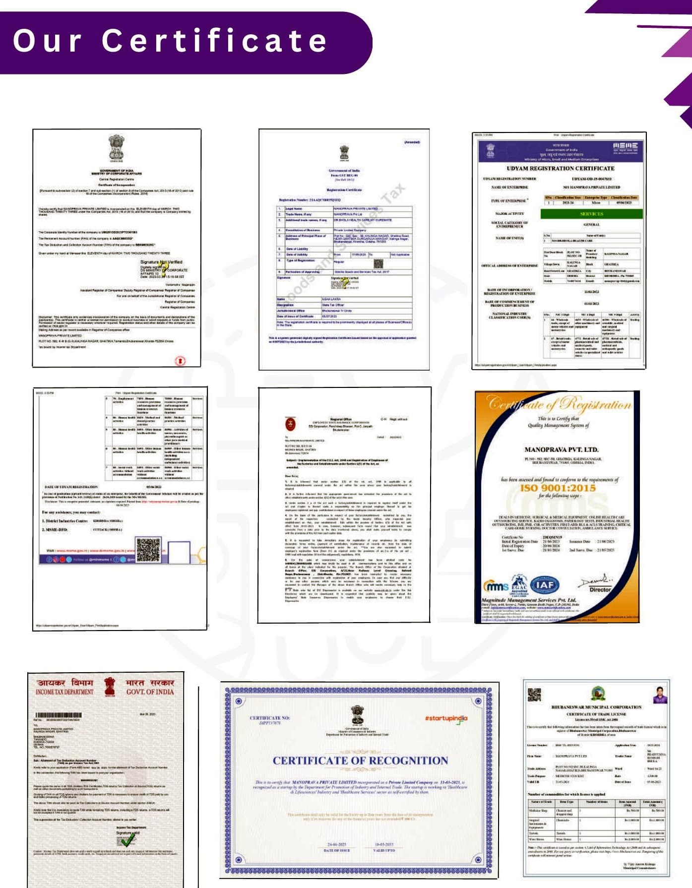 Credential and registration references shown in the DBHC brochure